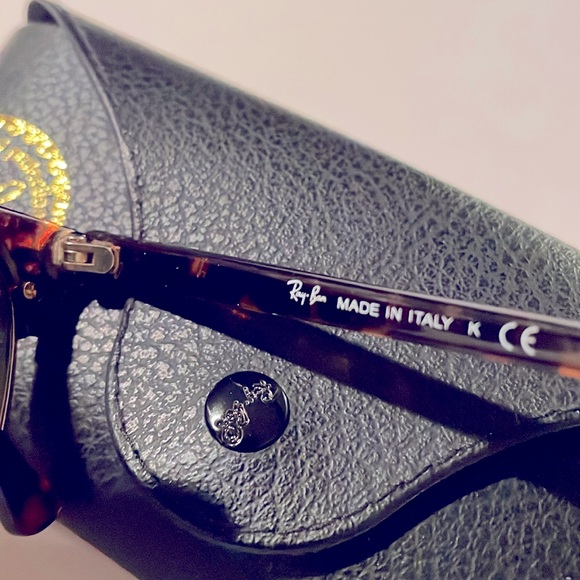 Ray-Ban RB 3016 Clubmaster Classic Tortoise On Gold Men's Sunglasses & Case - Picture 12 of 13